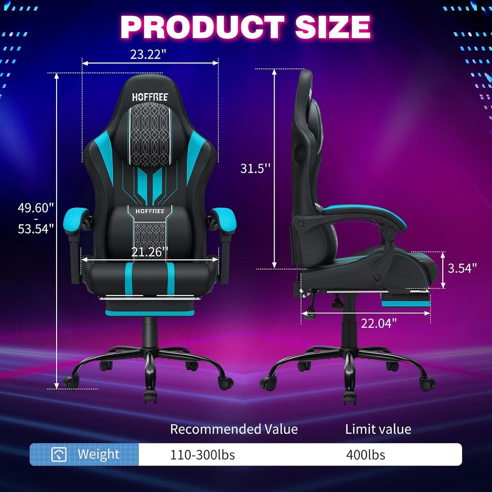 Gaming Chair with LED Lights S - Bluetooth Speaker recension och pris