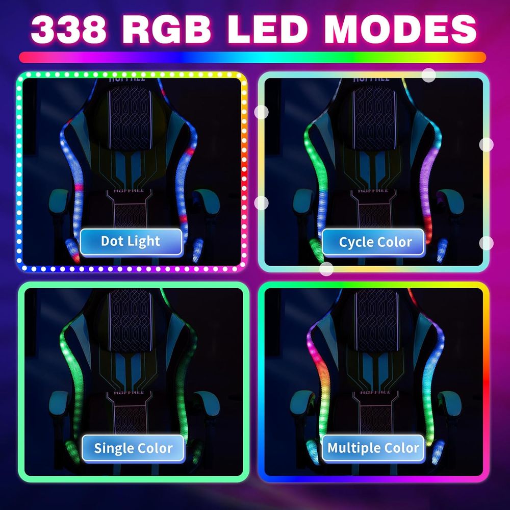 Gaming Chair with LED Lights S - Bluetooth Speaker recension och pris