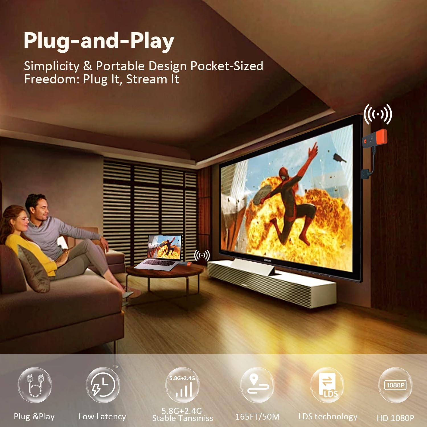 50M Wireless Transmission Vide - Hdmi Adapter recension och pris